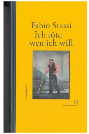 Buchcover: Fabio Stassi. Gelber Hintergrund, darauf eine Zeichnung eines Mannes mit Langstock.